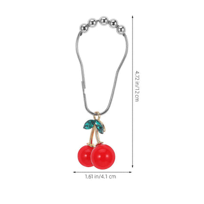12pcs Cherry Design Shower Curtain Hooks Rings Decorative Curtain Hanger Hooks V1263-JX-5370