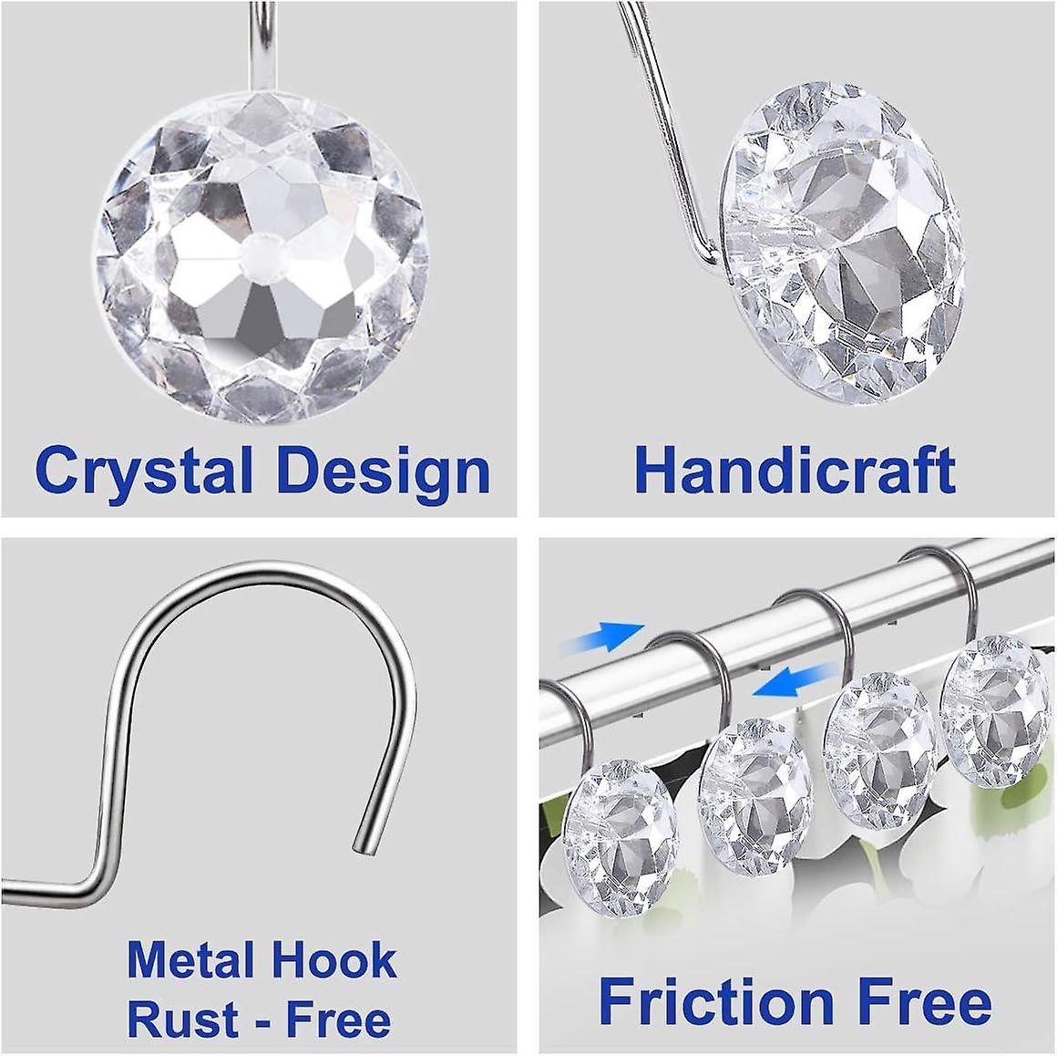 12pcs Decorative Resin Shower Curtain Hooks Rings for Bathroom Rods V1263-JX-5372