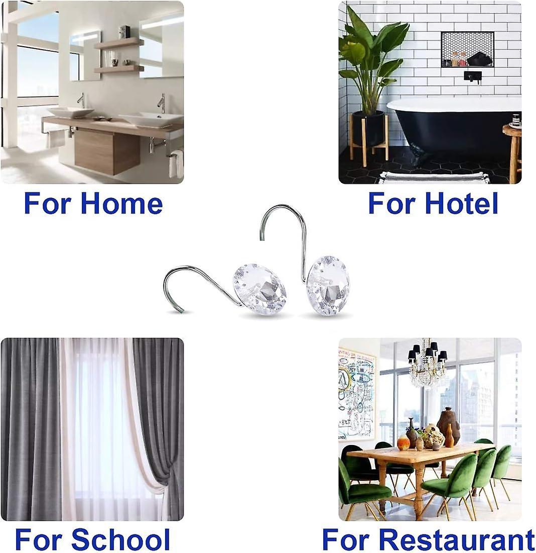 12pcs Decorative Resin Shower Curtain Hooks Rings for Bathroom Rods V1263-JX-5372