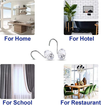 12pcs Decorative Resin Shower Curtain Hooks Rings for Bathroom Rods V1263-JX-5372