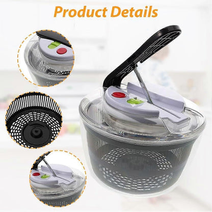 3L Salad Spinner with Lid, Small Vegetable and Fruit Washer & Dryer V1263-JX-5374