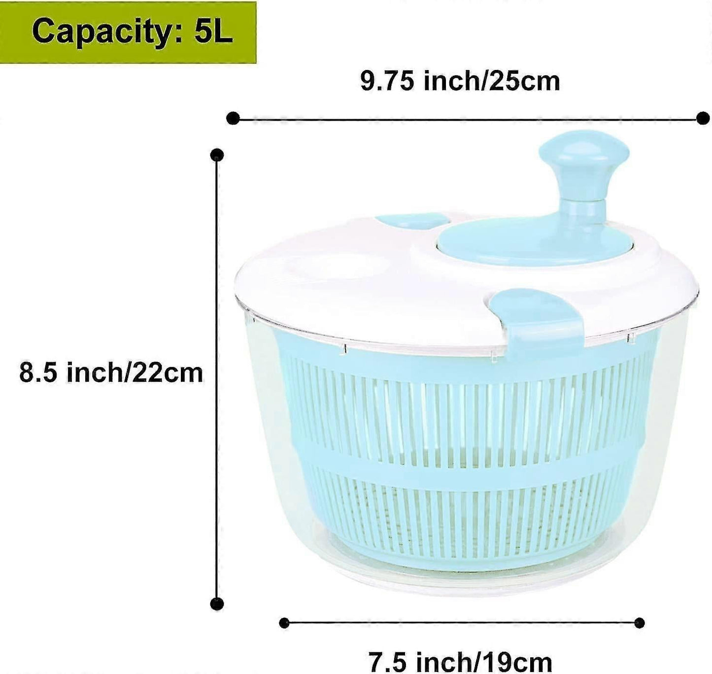 5L Salad Spinner and Vegetable Washer Salad Dryer V1263-JX-5376