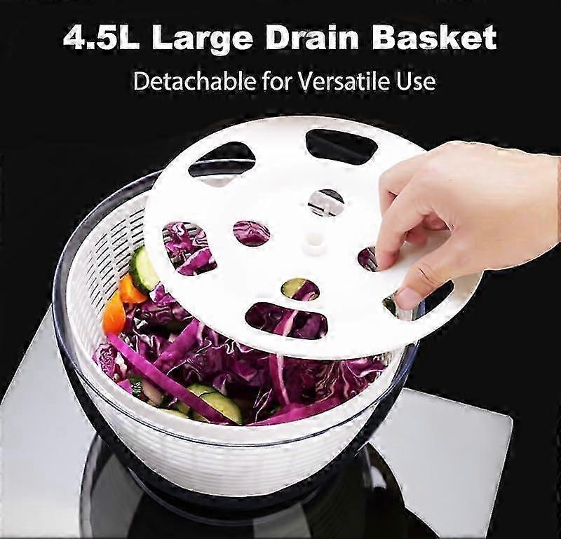 Electric Salad Spinner 4.5L, Rechargeable Large Lettuce Dryer V1263-JX-5377