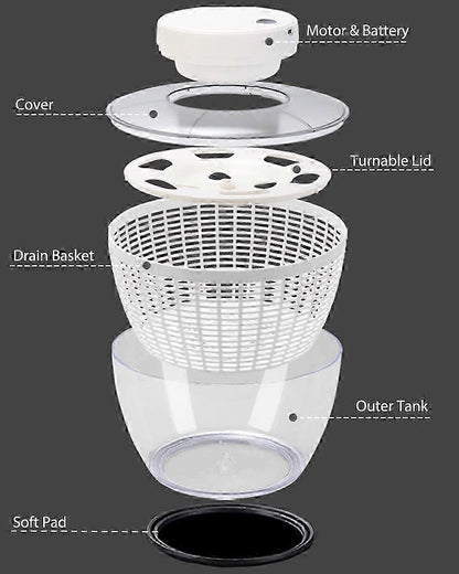 Electric Salad Spinner 4.5L, Rechargeable Large Lettuce Dryer V1263-JX-5377
