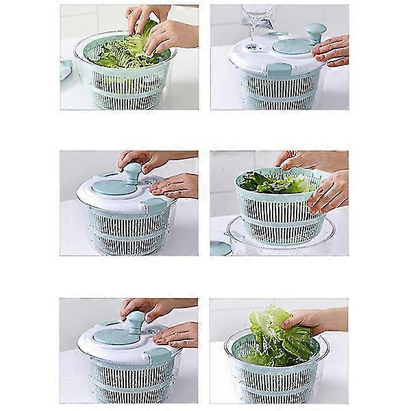Manual Salad Spinner with Lid Lock and Handle, Easy Use Kitchen Bowl V1263-JX-5378