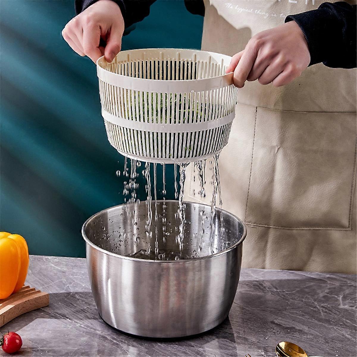 Salad Spinner Fruit and Vegetable Dryer with Milky Liner V1263-JX-5379