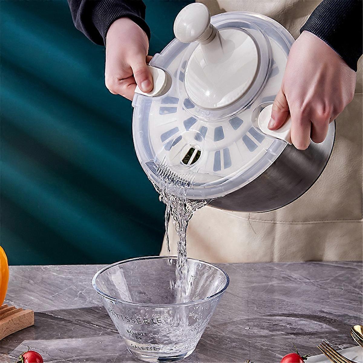 Salad Spinner Fruit and Vegetable Dryer with Milky Liner V1263-JX-5379