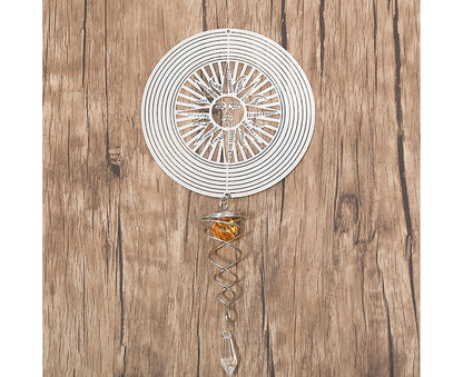 Metal Wind Spinner Rotating Animal Letter Pattern Hanging Pendant Home Ornament-#6 V1263-JX-538