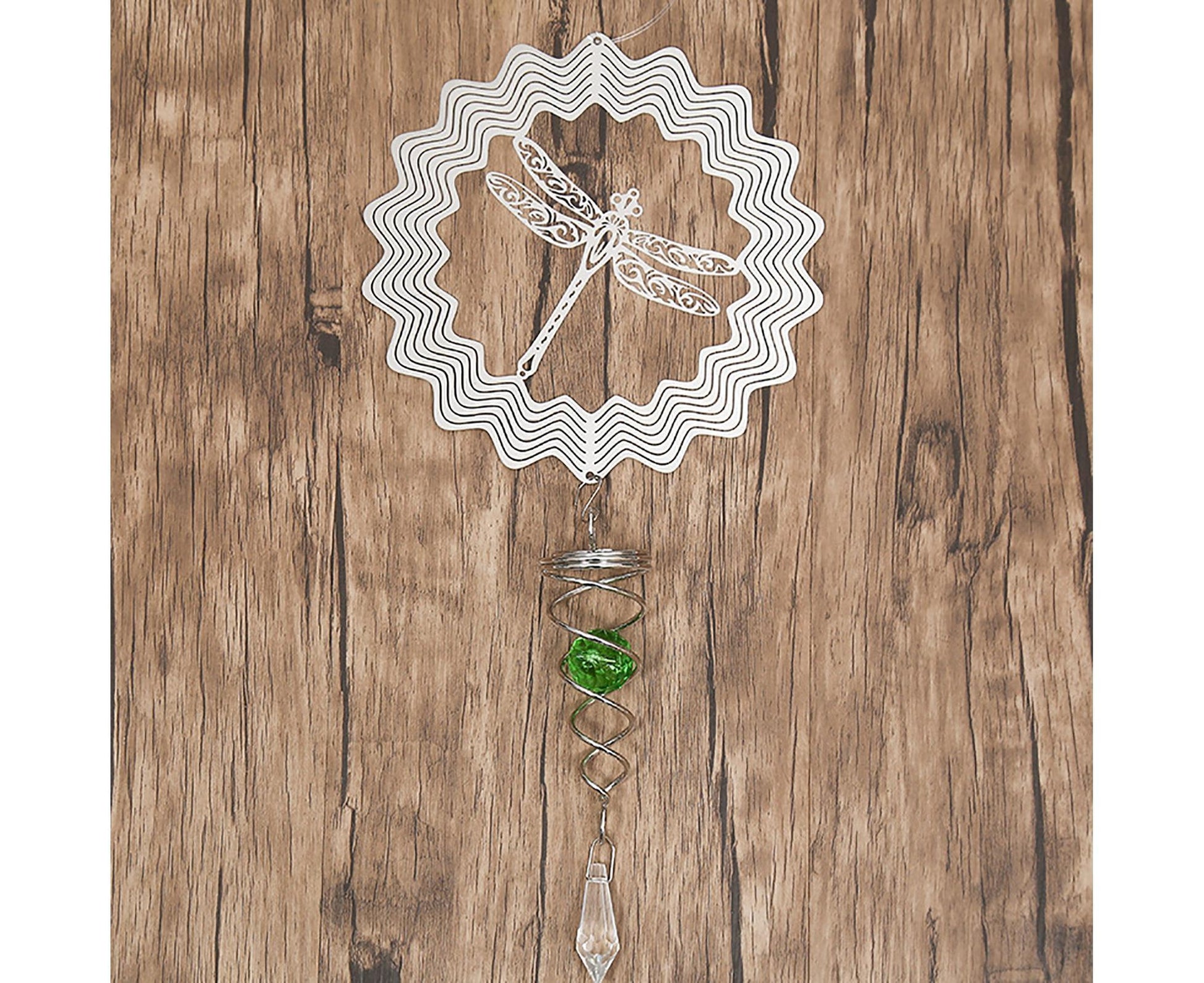 Metal Wind Spinner Rotating Animal Letter Pattern Hanging Pendant Home Ornament-#6 V1263-JX-538