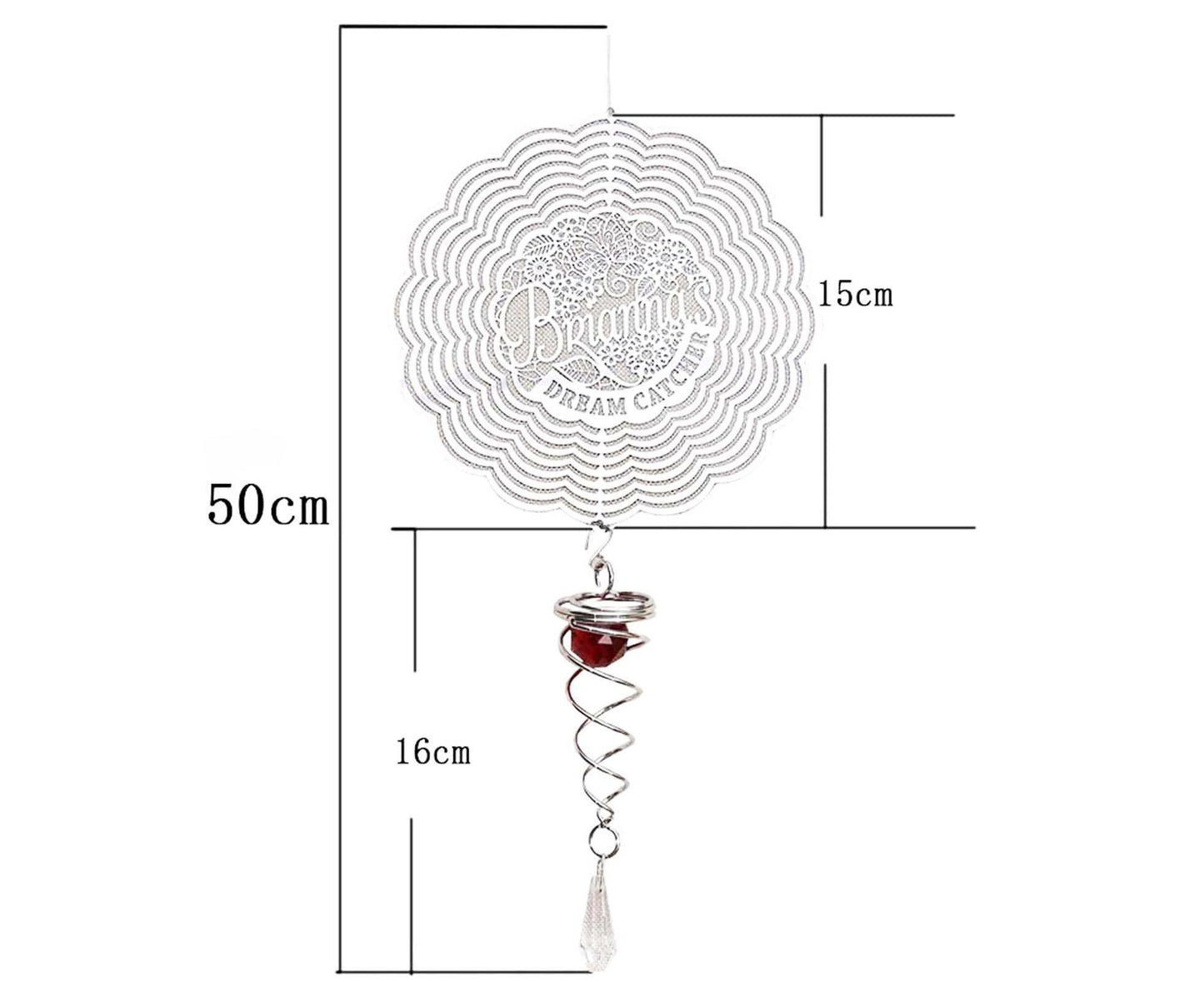 Metal Wind Spinner Rotating Animal Letter Pattern Hanging Pendant Home Ornament-#6 V1263-JX-538
