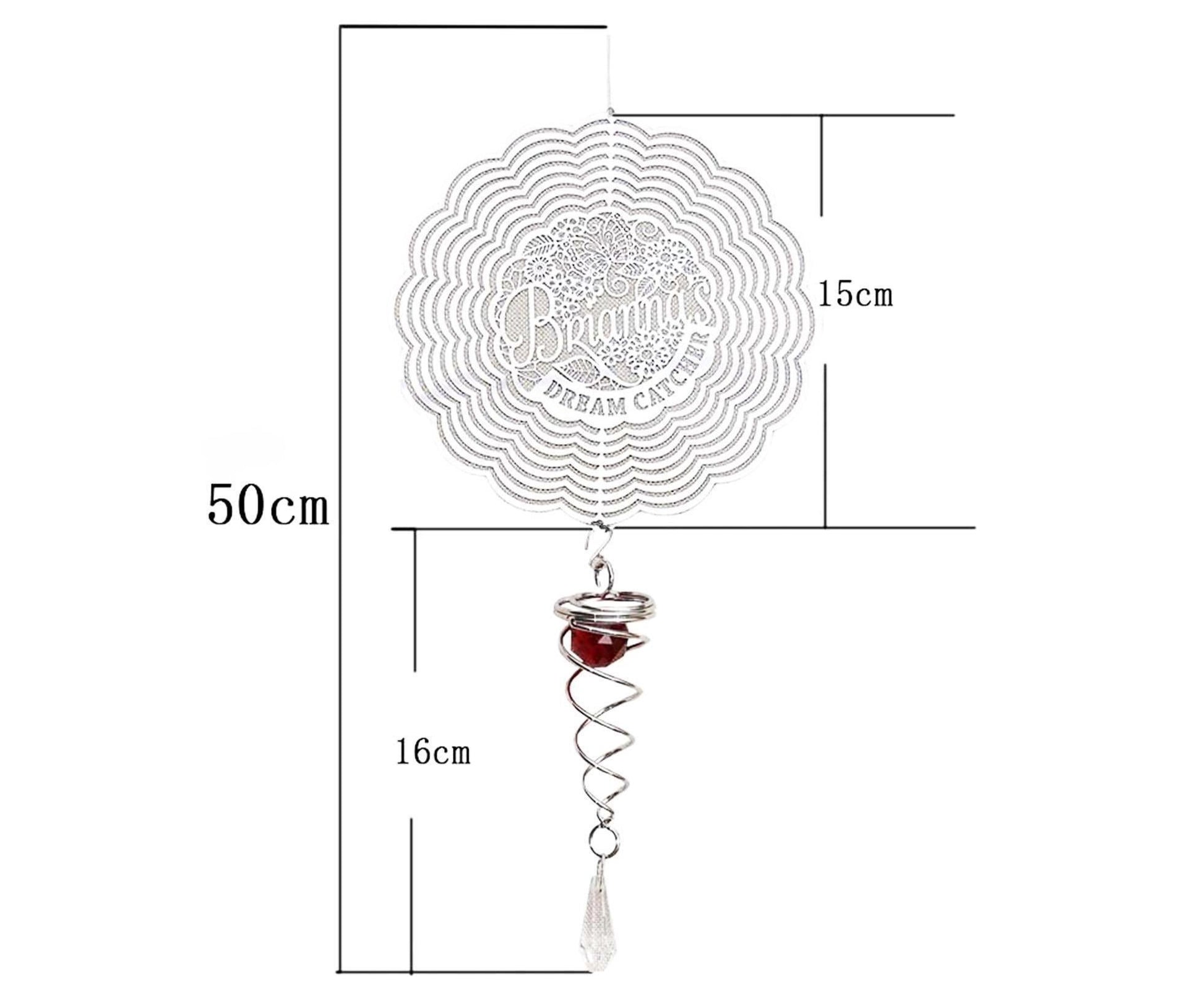 Metal Wind Spinner Rotating Animal Letter Pattern Hanging Pendant Home Ornament-#6 V1263-JX-538
