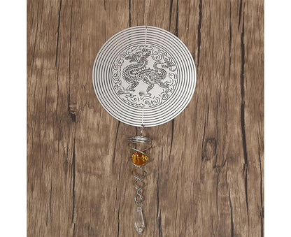 Metal Wind Spinner Rotating Animal Letter Pattern Hanging Pendant Home Ornament-#6 V1263-JX-538