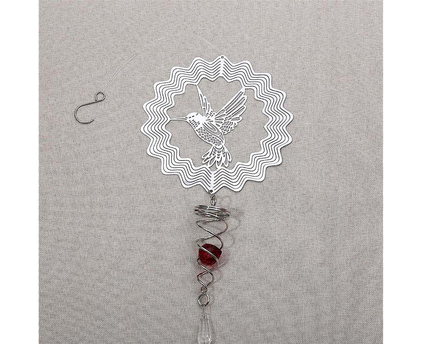 Metal Wind Spinner Rotating Animal Letter Pattern Hanging Pendant Home Ornament-#6 V1263-JX-538