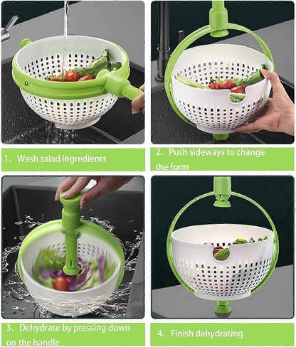 Collapsible Salad Spinner, 3 Quart Large Capacity Dryer V1263-JX-5380
