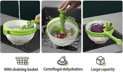 Collapsible Salad Spinner, 3 Quart Large Capacity Dryer V1263-JX-5380