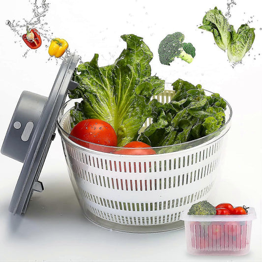 Automatic Electric Salad Spinner, Rechargeable Quick Lettuce Dryer V1263-JX-5381