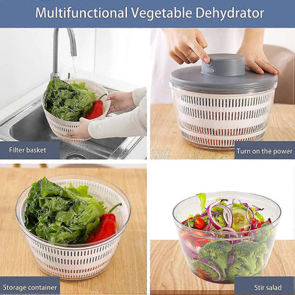 Automatic Electric Salad Spinner, Rechargeable Quick Lettuce Dryer V1263-JX-5381