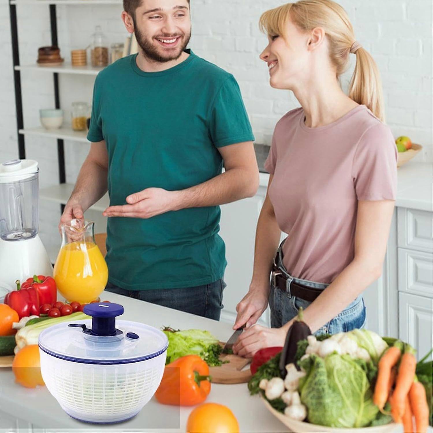 Salad Spinner with Strainer and Lid, Fruit and Vegetable Washer Dryer V1263-JX-5382