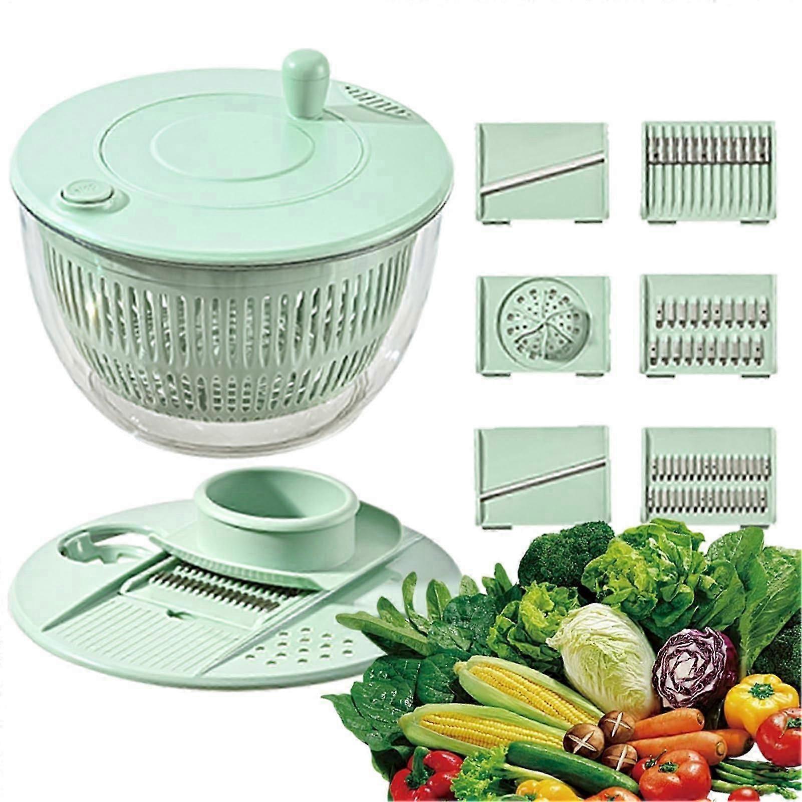 Pump Salad Spinner and Dehydrator, Multi-Use Vegetable Dryer V1263-JX-5383