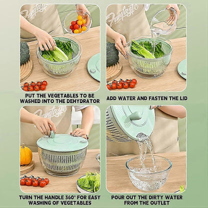 Pump Salad Spinner and Dehydrator, Multi-Use Vegetable Dryer V1263-JX-5383