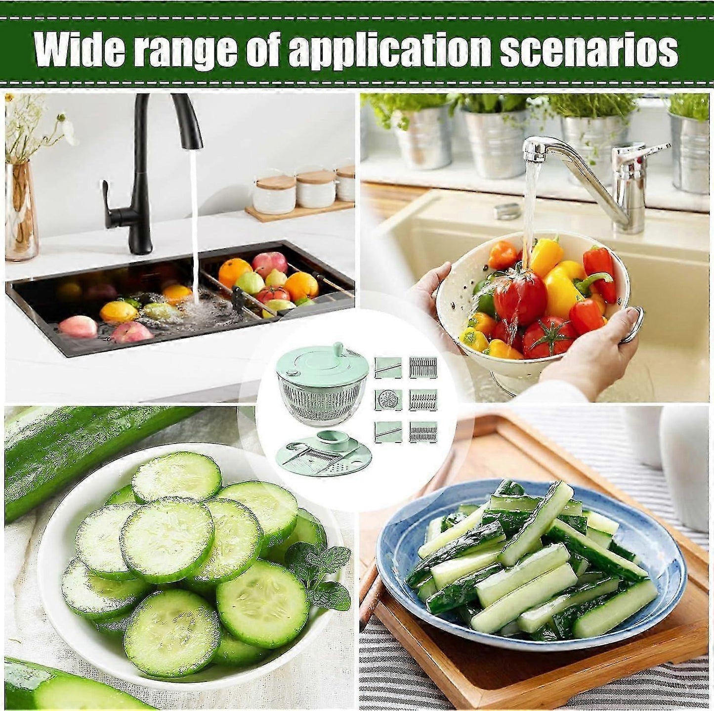 Pump Salad Spinner and Dehydrator, Multi-Use Vegetable Dryer V1263-JX-5383