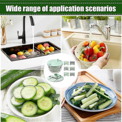 Pump Salad Spinner and Dehydrator, Multi-Use Vegetable Dryer V1263-JX-5383