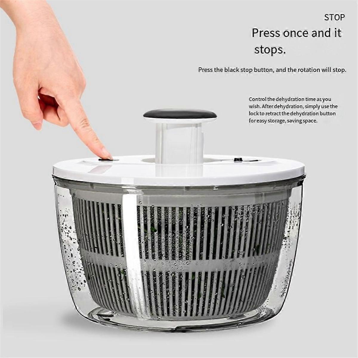 Manual Salad Spinner and Dehydrator, Large Vegetable Dryer V1263-JX-5389