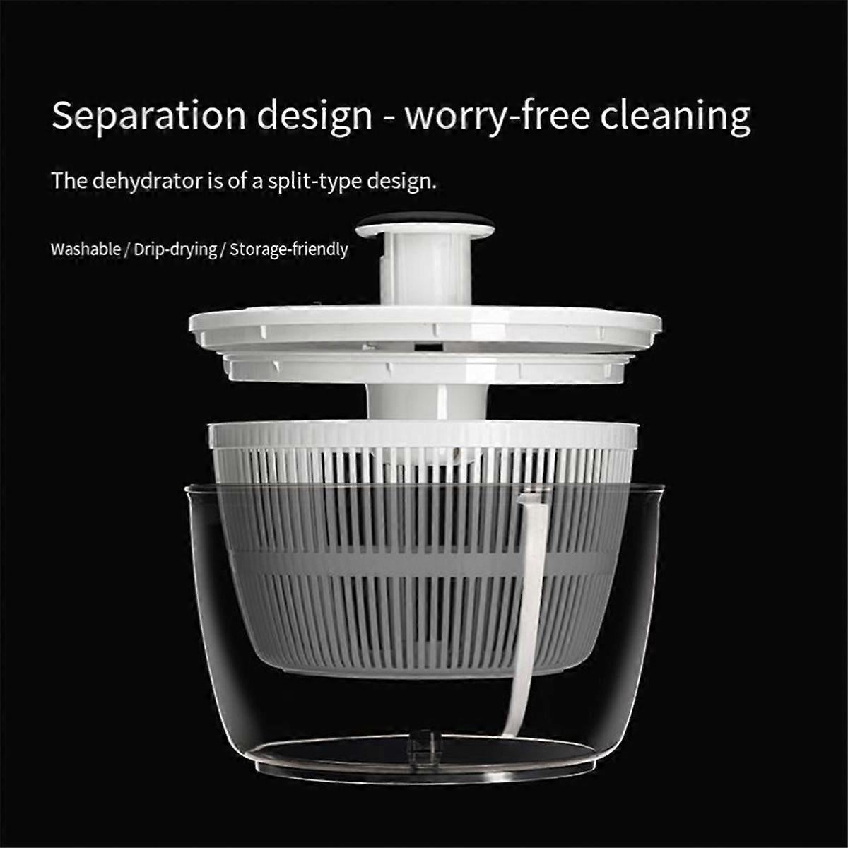 Manual Salad Spinner and Dehydrator, Large Vegetable Dryer V1263-JX-5389