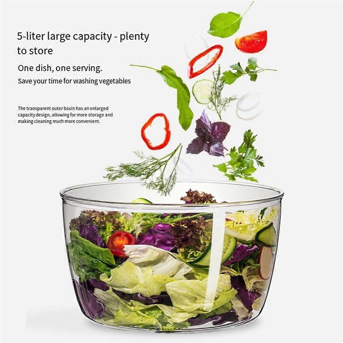 Manual Salad Spinner and Dehydrator, Large Vegetable Dryer V1263-JX-5389
