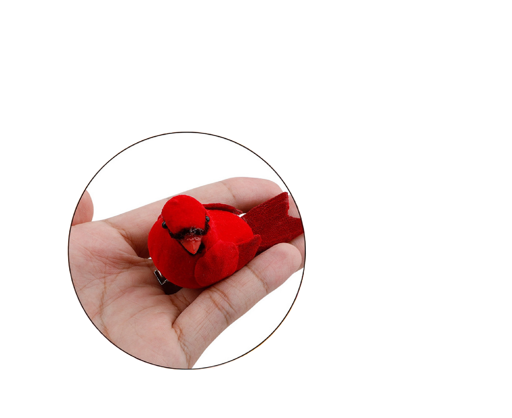 12Pcs Artificial Bird Ornament for Home-Red V1263-JX-539