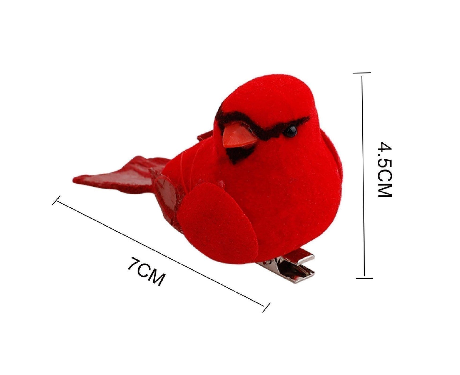 12Pcs Artificial Bird Ornament for Home-Red V1263-JX-539