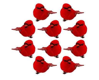 12Pcs Artificial Bird Ornament for Home-Red V1263-JX-539