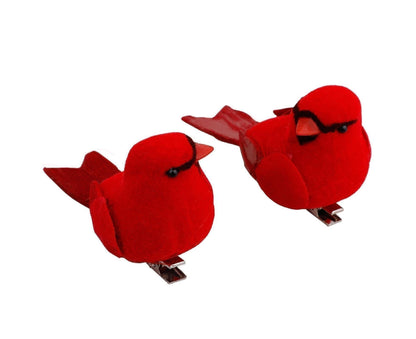 12Pcs Artificial Bird Ornament for Home-Red V1263-JX-539