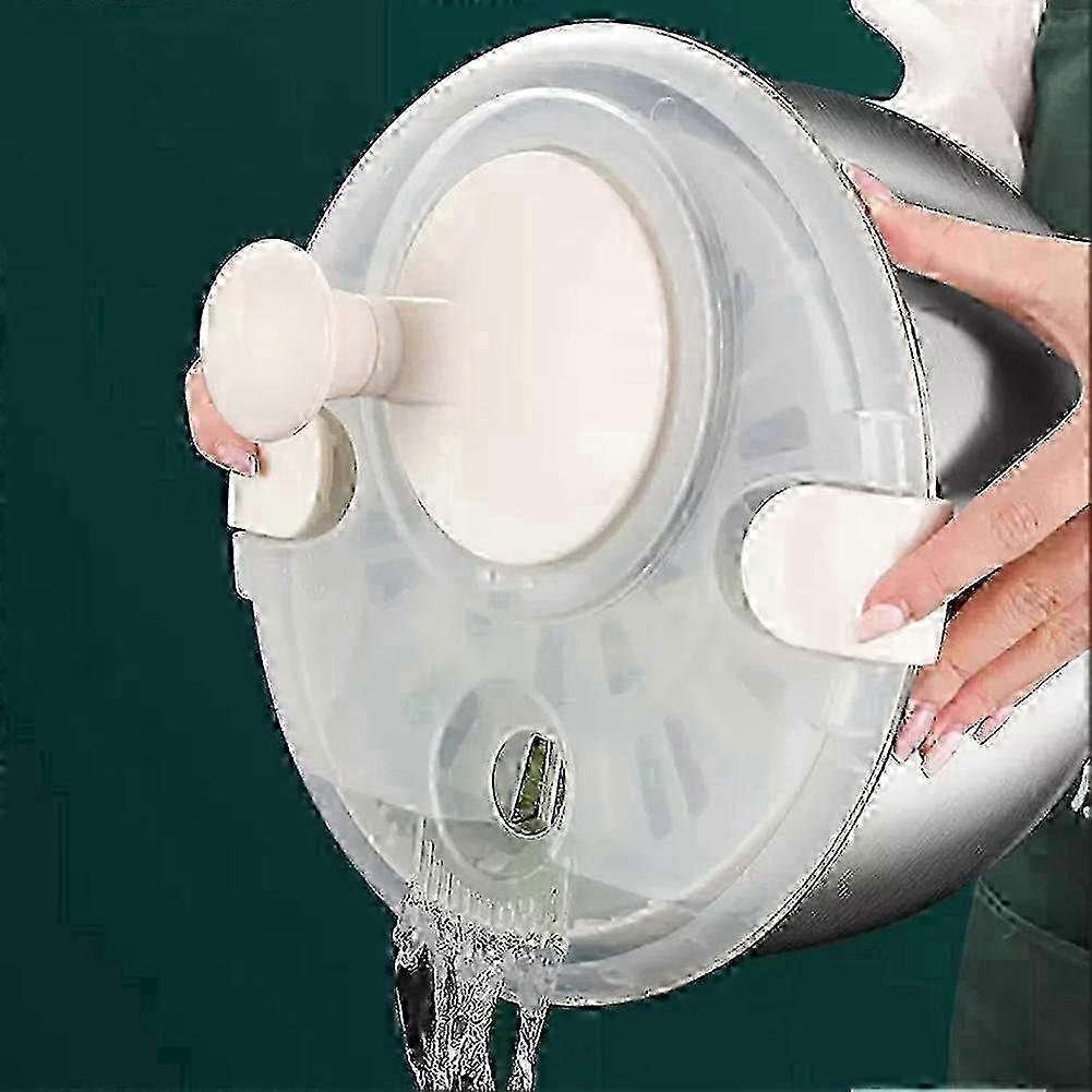 6L Stainless Steel Salad Spinner with PP Lid, Fruit & Veg Washer V1263-JX-5393