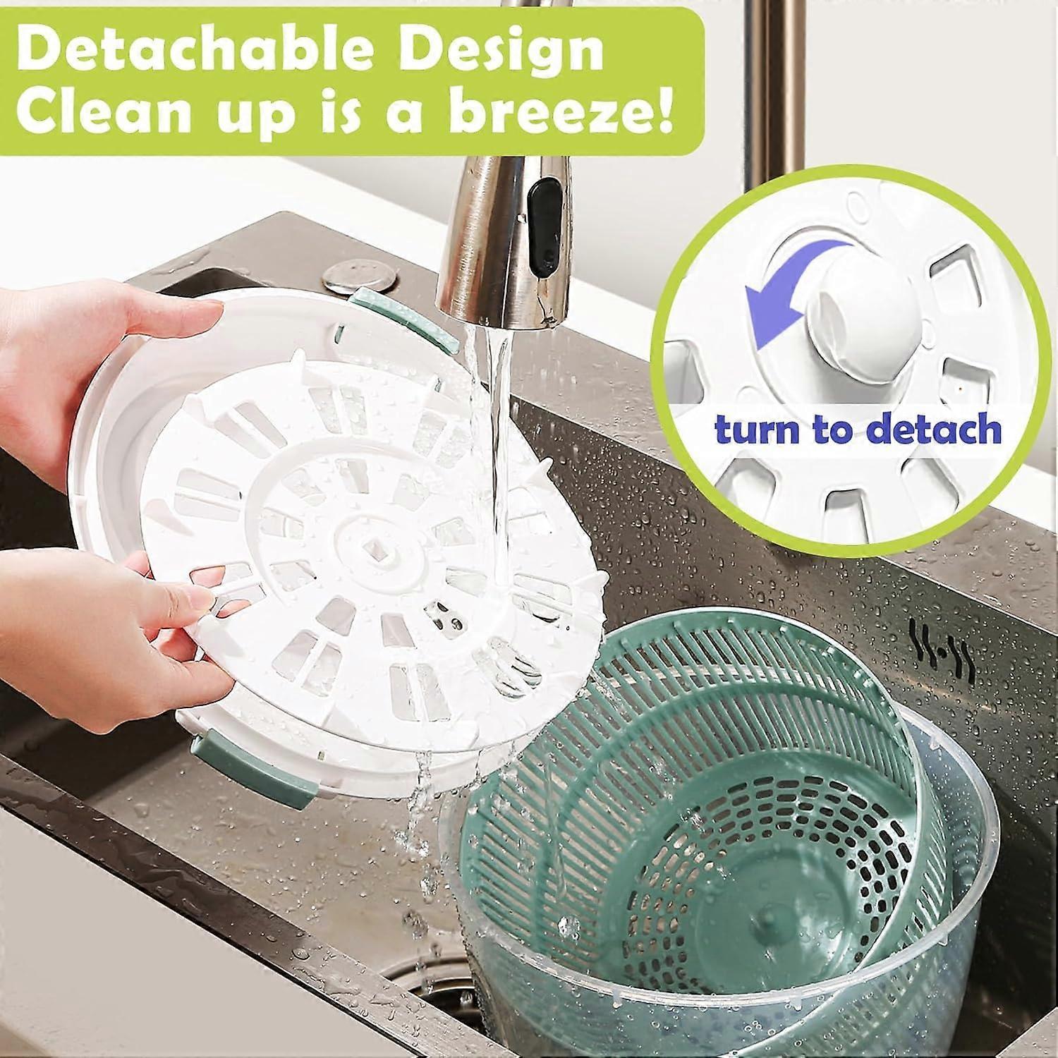 Salad Spinner 4.8Qt Vegetable Lettuce Washer Dryer Bowl V1263-JX-5394