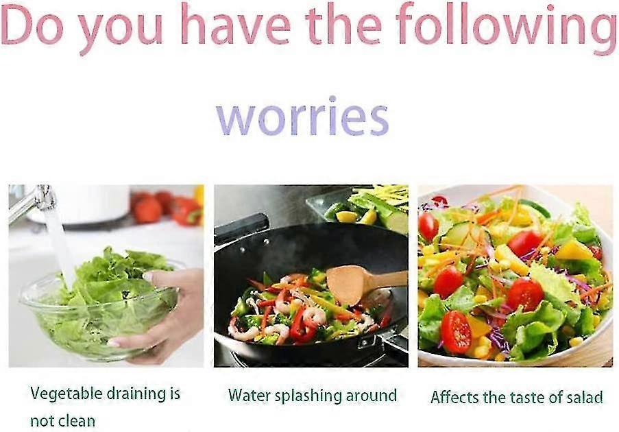 Foldable Salad Spinner with Cover, Veg & Fruit Washer Dryer, Small V1263-JX-5395