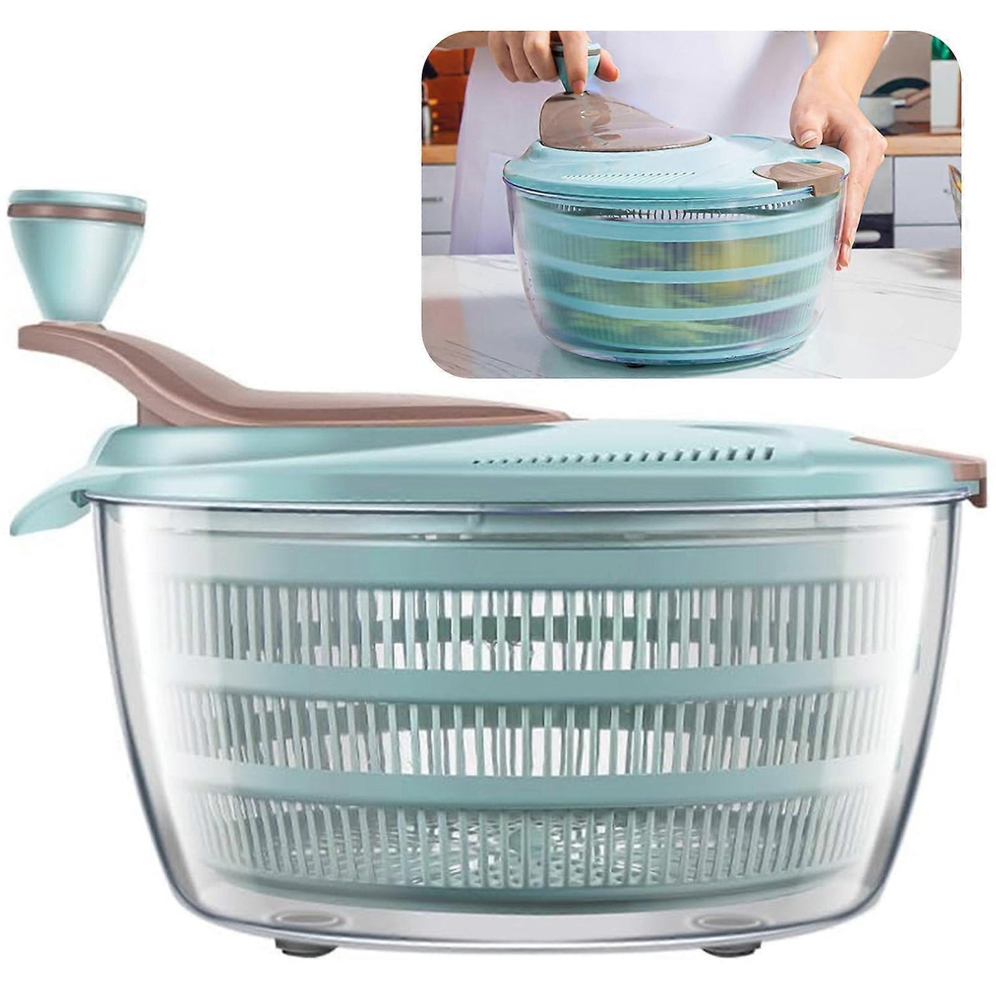 Salad Spinner Food Grade Lettuce Vegetable Washer Salad Dryer V1263-JX-5396