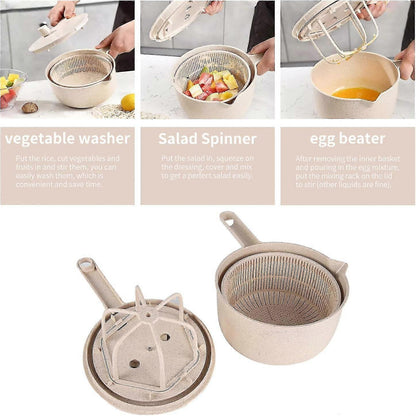 Progressive Salad Spinner with Long Handle, Veg & Fruit Washer V1263-JX-5399