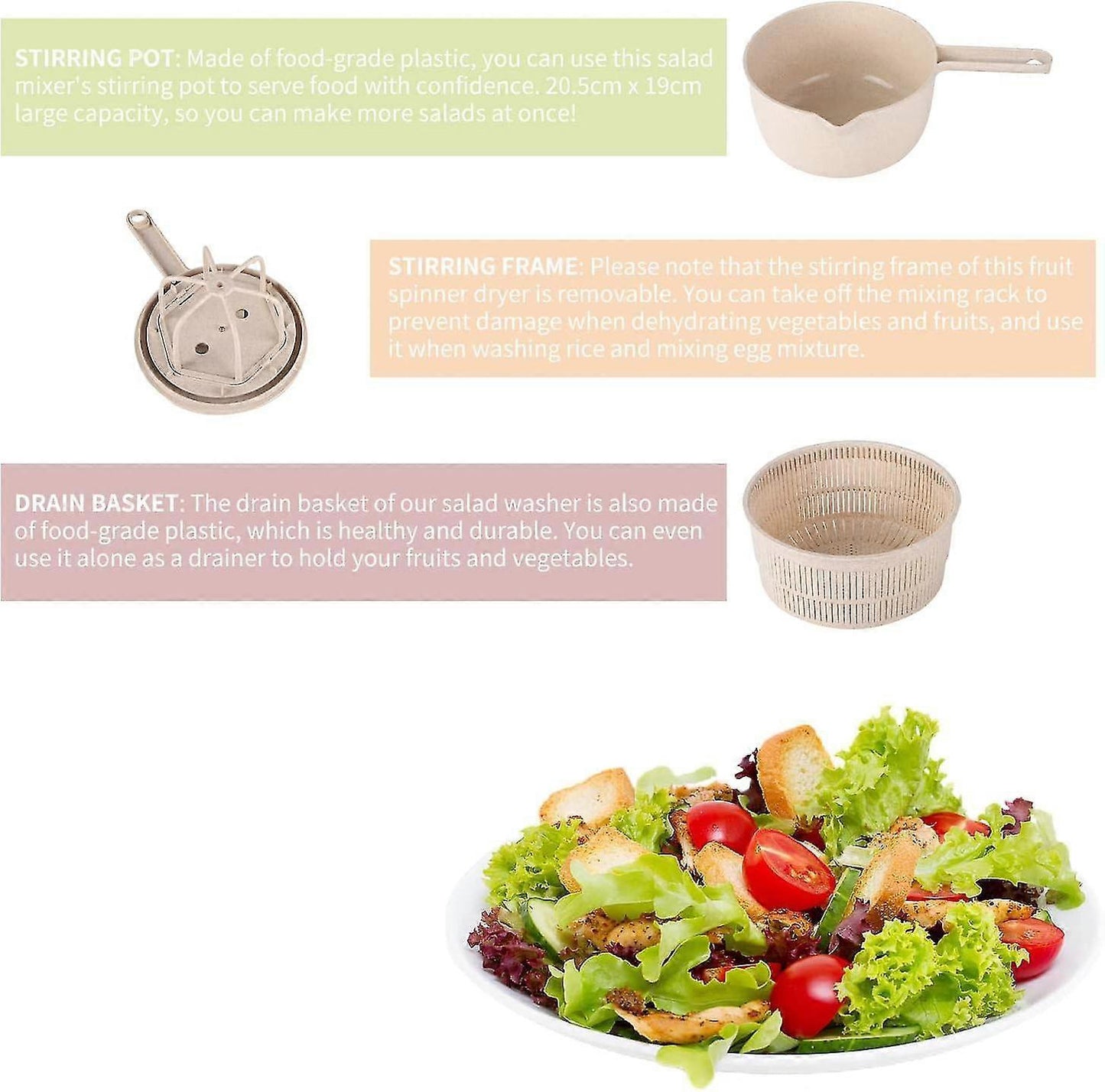 Progressive Salad Spinner with Long Handle, Veg & Fruit Washer V1263-JX-5399