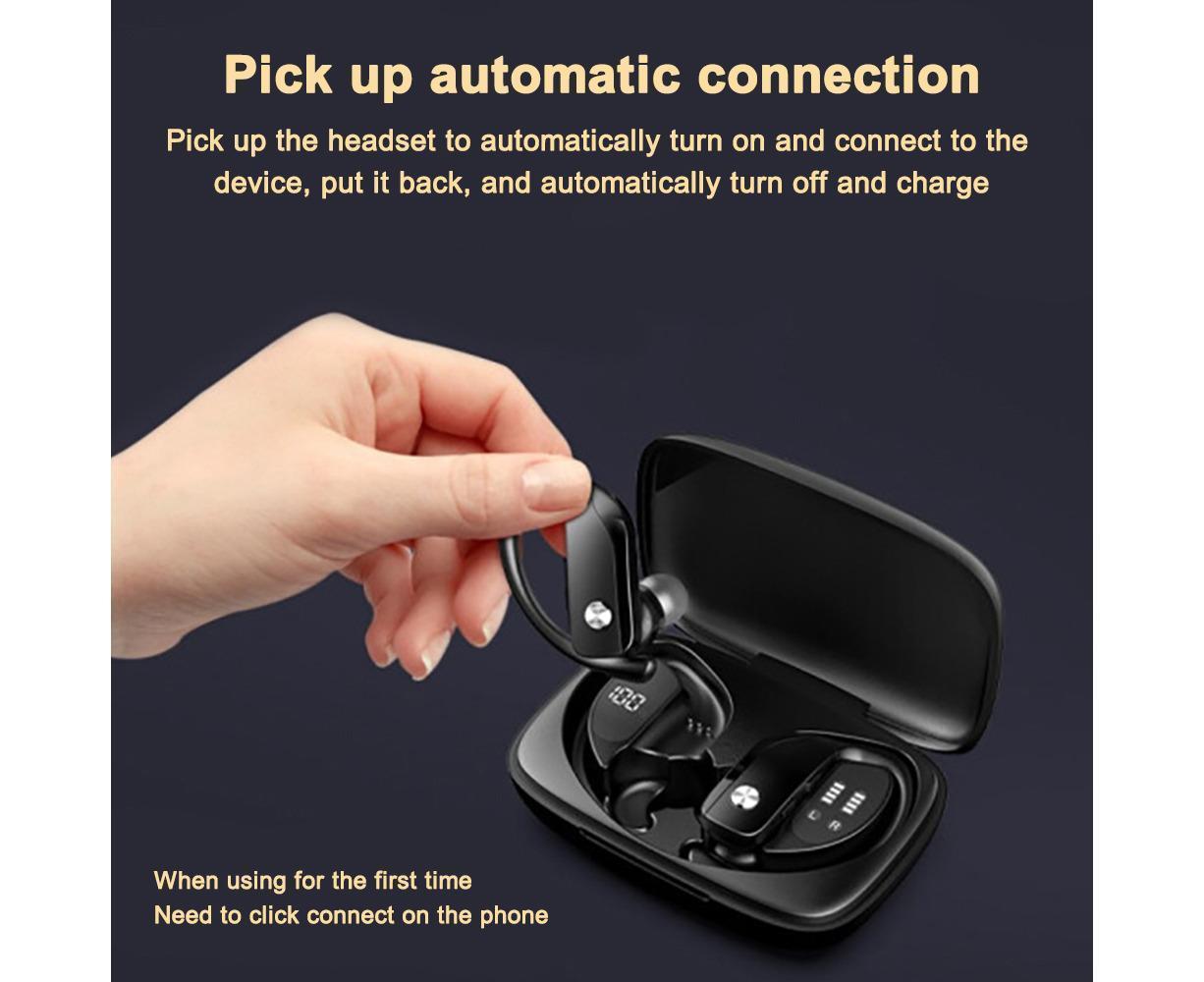 Wireless Earbuds - Waterproof - LED Display Bluetooth Earphones with Mic for Sports V1263-JX-54