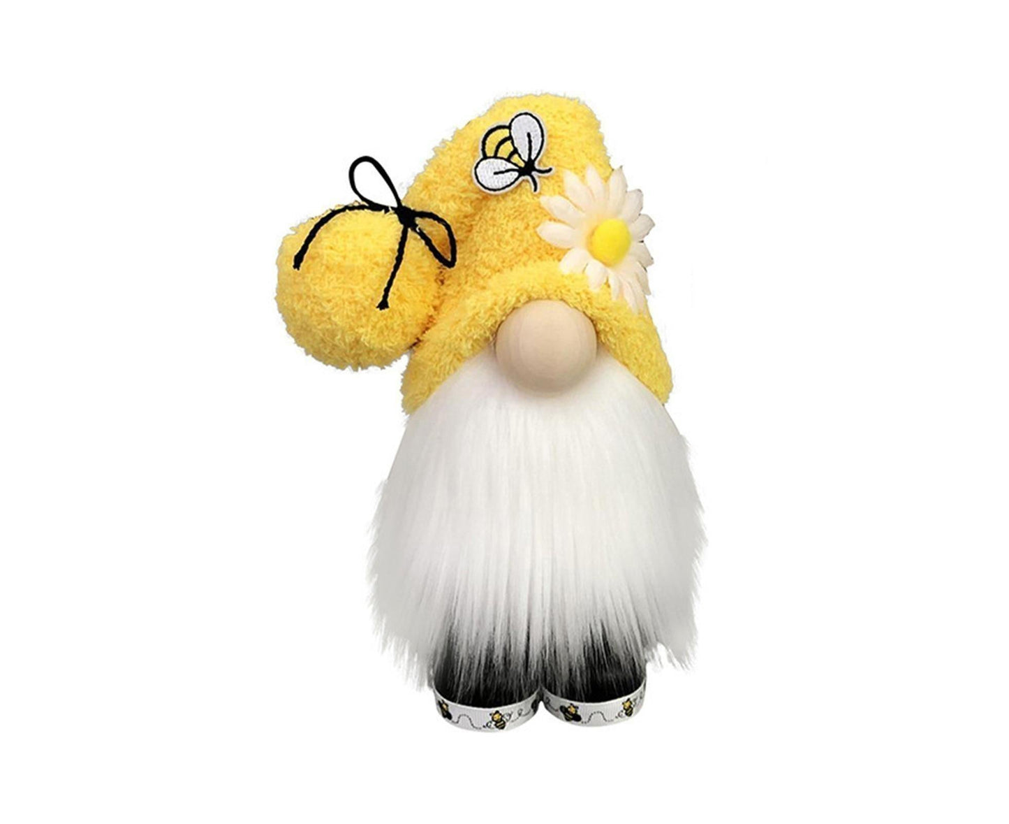 Doll Ornament Adorable Fine Workmanship Plush Bumble Bee Gnome Decoration for Home Desktop-Yellow V1263-JX-540