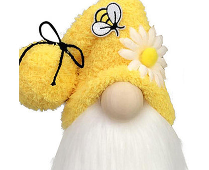 Doll Ornament Adorable Fine Workmanship Plush Bumble Bee Gnome Decoration for Home Desktop-Yellow V1263-JX-540