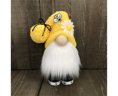 Doll Ornament Adorable Fine Workmanship Plush Bumble Bee Gnome Decoration for Home Desktop-Yellow V1263-JX-540
