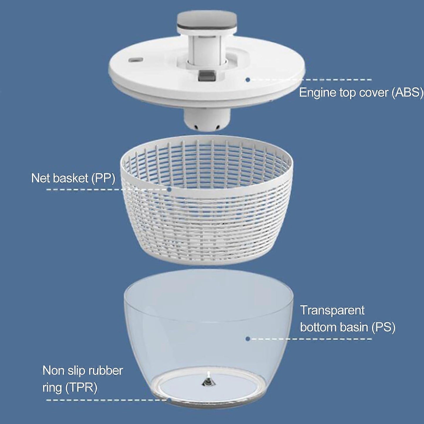 6L Salad Spinner with One-Hand Pump, Lettuce & Fruit Washer Dryer V1263-JX-5402