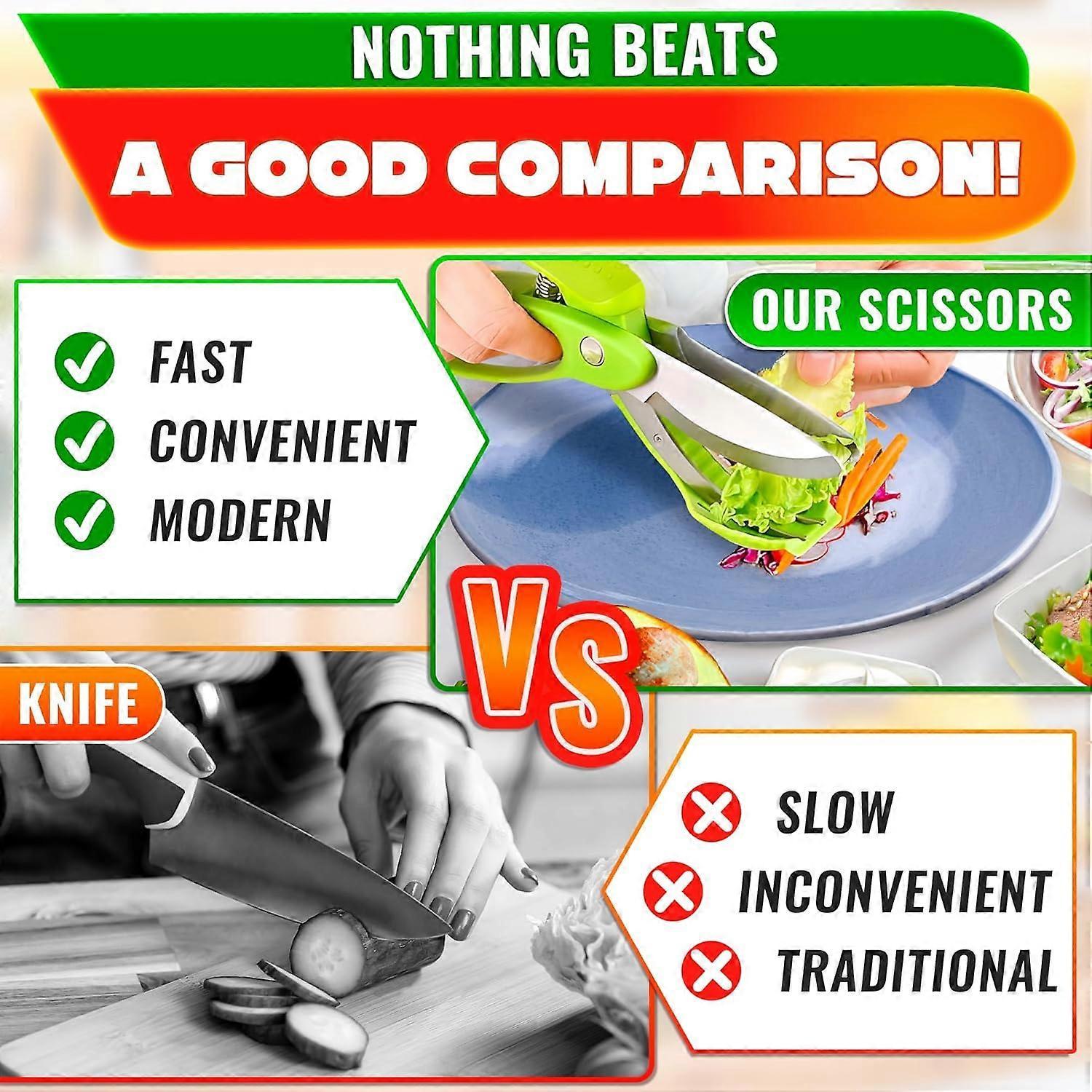 Salad Scissors Lettuce Shredder Chopper Kitchen Salad Tool V1263-JX-5405