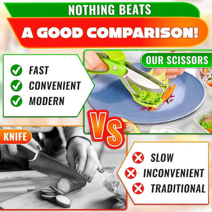 Salad Scissors Lettuce Shredder Chopper Kitchen Salad Tool V1263-JX-5405