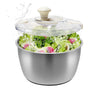 Stainless Steel Salad Spinner with Lid & Drain Basin Frame V1263-JX-5407
