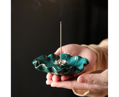 Lotus Leaf Mini Incense Holder for Teahouse-L V1263-JX-541
