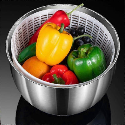 4.5L Electric Salad Spinner Vegetable Washer Silver White V1263-JX-5410