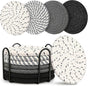 8pcs Absorbent Boho Drink Coasters for Coffee Table Gray V1263-JX-5415